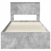vidaXL Bed Frame with Drawer Concrete Grey 90 x 200 cm Engineered Wood