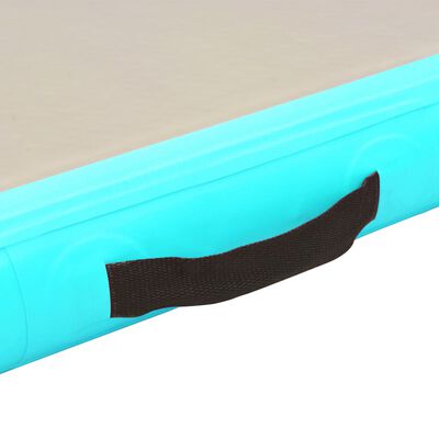vidaXL Inflatable Gymnastics Mat with Pump 700x100x10 cm PVC Green