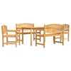 vidaXL 5 Piece Garden Dining Set Solid Wood Teak