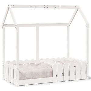 vidaXL Kids' House Bed Frame White 70x140 cm Solid Wood Pine