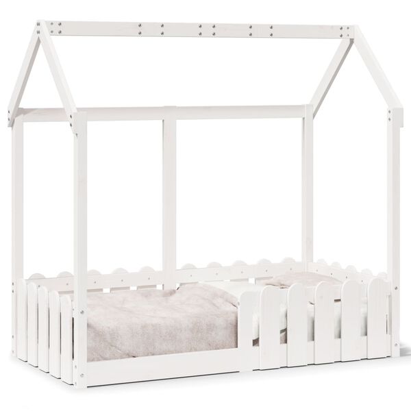 vidaXL Kids' House Bed Frame White 70x140 cm Solid Wood Pine