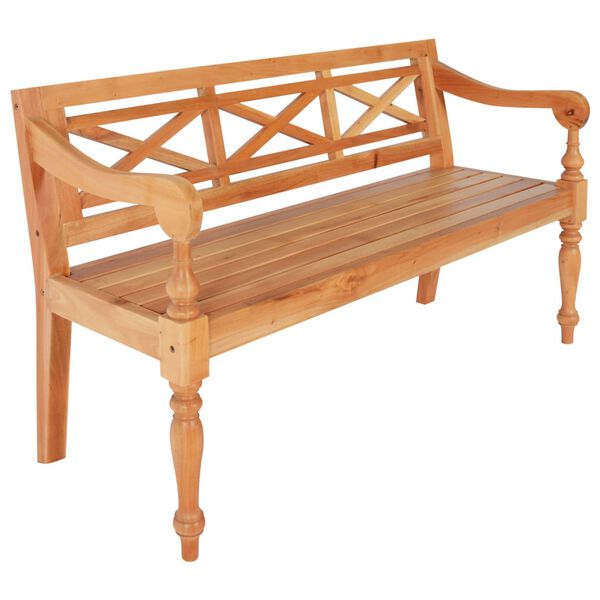 vidaXL Batavia Bench 123 cm Solid Mahogany Wood Light Brown
