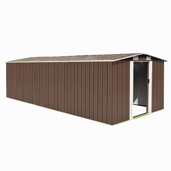 vidaXL Garden Shed 257x580x181 cm Metal Brown