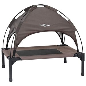 vidaXL Dog Bed Folding Manual Brown 62 x 48 x 61 cm Steel