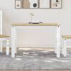 vidaXL Dining Table Panama White 117x60x75 cm Solid Wood Pine