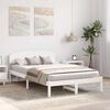 vidaXL Bed Frame with Headboard White 135 x 190 cm Solid Pine Wood