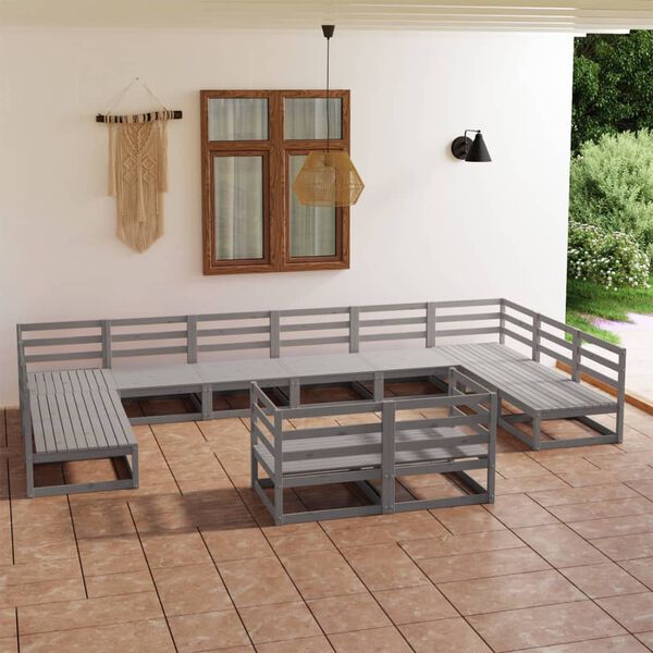 vidaXL 12 Piece Garden Lounge Set Solid Pinewood