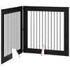 vidaXL Foldable Dog Gate with Stands 2 pcs Black Oak 200.5 cm