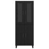 vidaXL Highboard 2 pcs Black Oak Engineered Wood and Glass