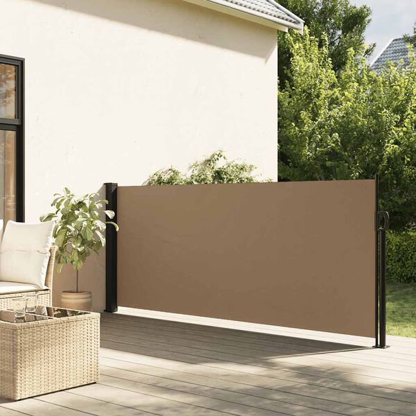 vidaXL Retractable Side Awning Taupe 120x500 cm