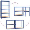 vidaXL 5-Layer Shelves 3 pcs Blue Steel&Engineered Wood