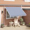 vidaXL Manual Retractable Awning 300 cm Blue and White Stripes