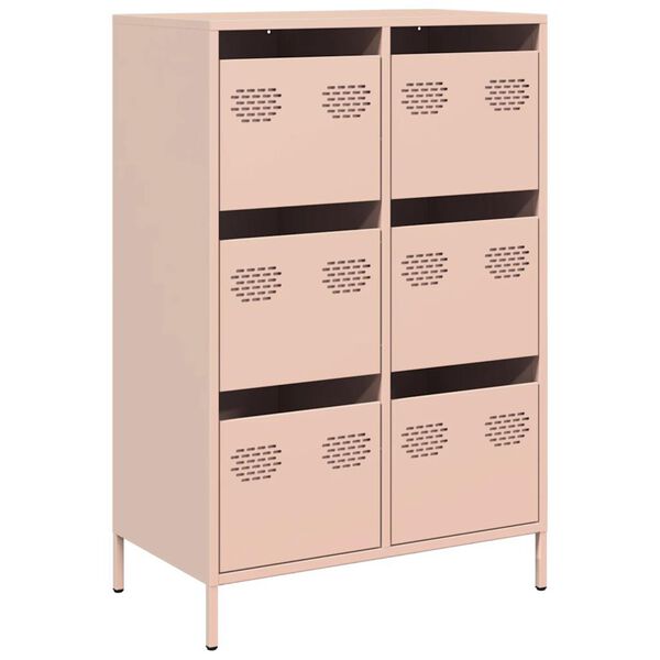 vidaXL Highboard Pink 68x39x101.5 cm Steel