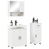 vidaXL Bathroom Furniture Set 3 pcs White Engineered wood & Metal