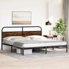 vidaXL Metal Bed Frame without Mattress Smoked Oak 180x200 cm Super King
