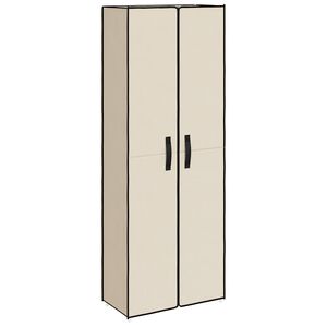 vidaXL Shoe Rack | Cream | Fabric, Steel | Large | Shoe Storage Cabinet