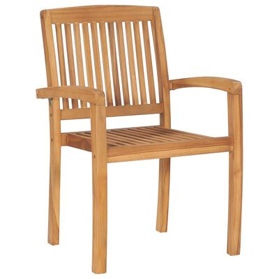 vidaXL Stacking Garden Chairs 6 pcs Solid Teak Wood
