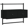 vidaXL TV Cabinet Wall-mounted Black 60.5x30x51 cm Engineered Wood