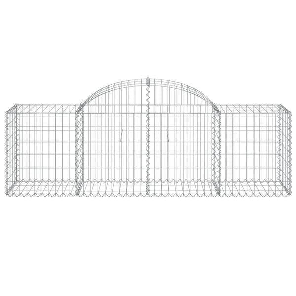 vidaXL Arched Gabion Baskets 5 pcs 200x50x60/80 cm Galvanised Iron