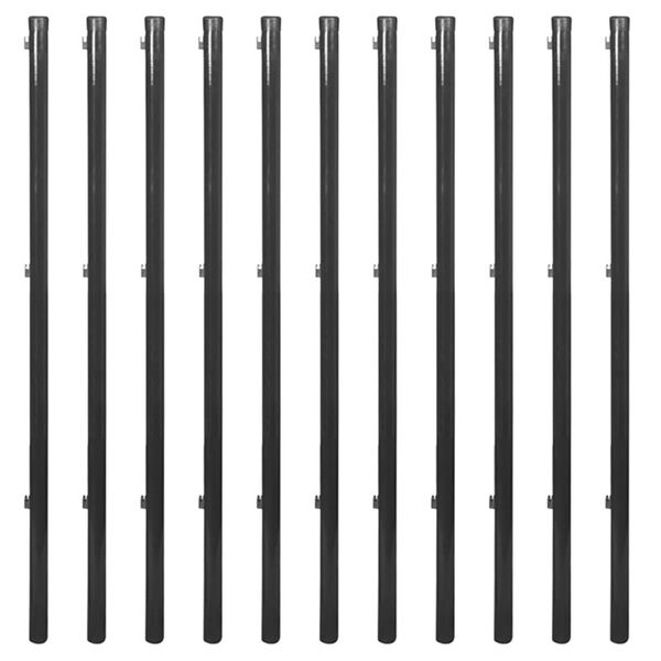 vidaXL Chain Link Fence with Posts and Hardware 1.25x25 m Grey