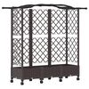 vidaXL Raised Bed with Trellis and Roof Brown 163 x 40 x 129 cm PP