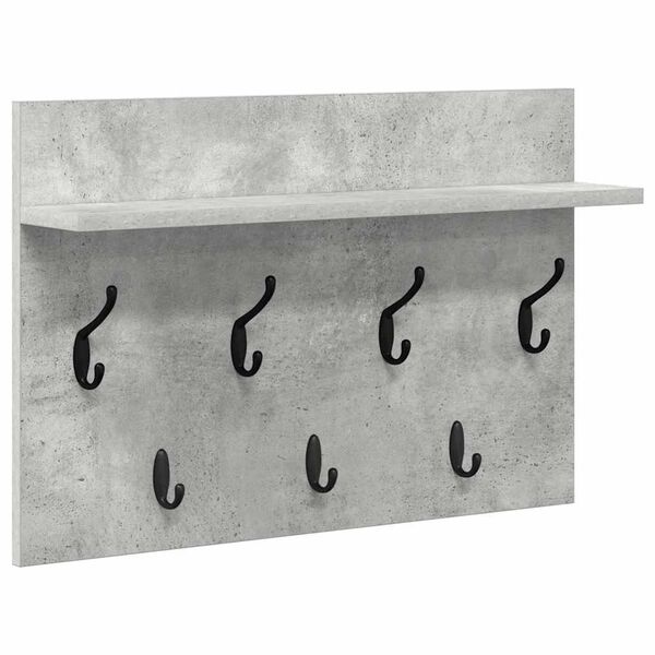 vidaXL Wall-Mounted Coat Rack with Shelf Concrete Grey 60 x 40 x 12 cm