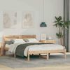 vidaXL Bed Frame with Headboard Brown 120 x 190 cm Solid Pine Wood