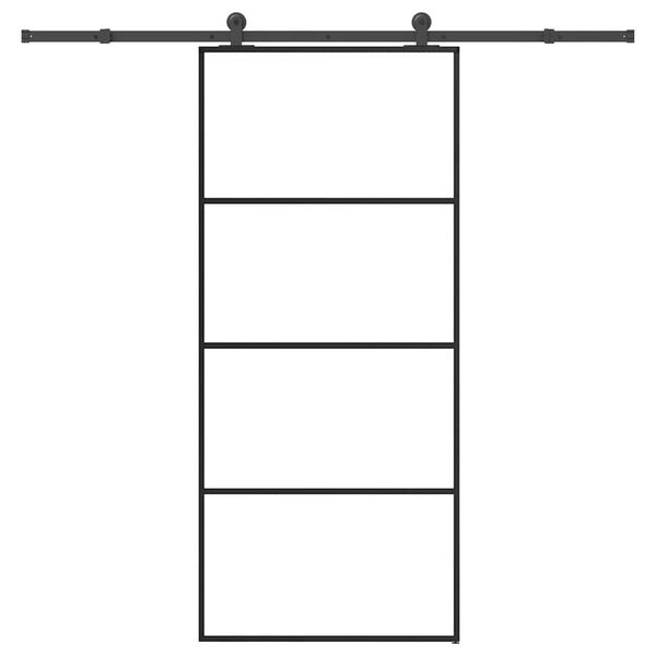 vidaXL Sliding Door with Hardware Set 90x205 cm ESG Glass&Aluminium