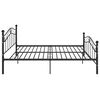 vidaXL Bed Frame without Mattress Black Metal 160x200 cm