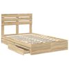vidaXL Storage Bed with Drawer Sonoma Oak 120 x 190 cm Engineered Wood