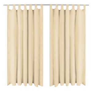 vidaXL Micro-Satin Curtains 2 pcs with Loops 140x225 cm Beige