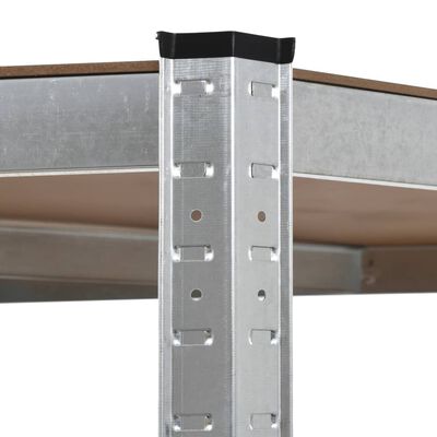 vidaXL Storage Shelf Silver 75x75x180 cm Steel and MDF