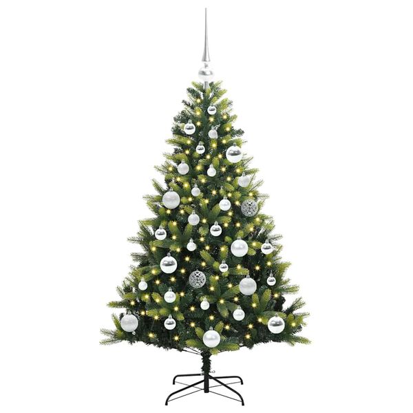 vidaXL Artificial Hinged Christmas Tree 150 LEDs Green 120 cm