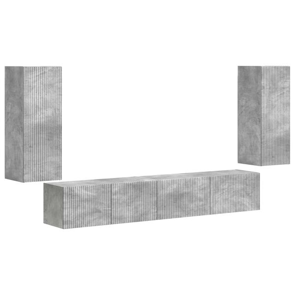vidaXL TV Cabinet Set 4 pcs Concrete Grey Engineered Wood