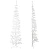 vidaXL Slim Artificial Half Christmas Tree with Stand White 210 cm