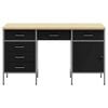 vidaXL Work Cabinet with Drawer with Lock 3 pcs Black 150 x 55 x 85 cm