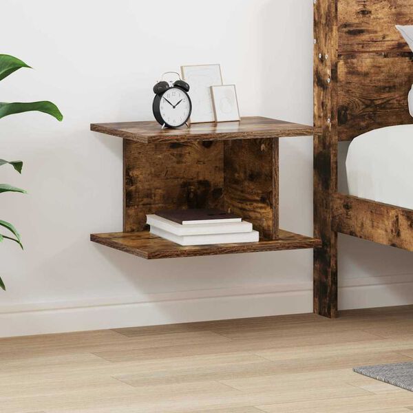 vidaXL Bedside Table Smoked Oak 40 x 30 x 25 cm Engineered Wood