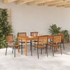 vidaXL Garden Dining Set 7 pcs Black Solid Acacia Wood