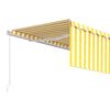 vidaXL Manual Retractable Awning with Blind 4x3m Yellow&White