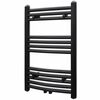 vidaXL Bathroom Heating Towel Rail Radiator Curve 500x764 mm Black