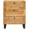 vidaXL Bedside Cabinet Natural 50 x 33 x 62 cm Solid Mango Wood