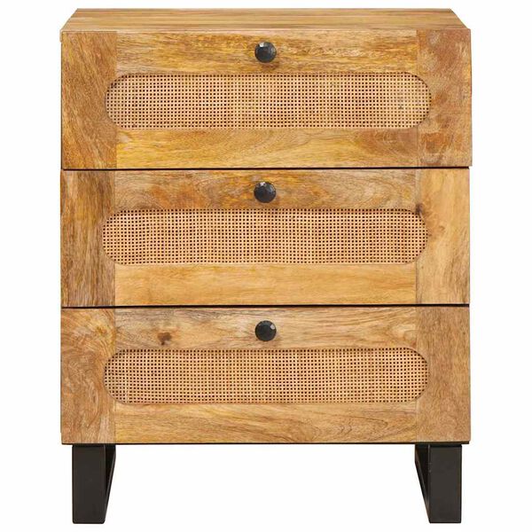 vidaXL Bedside Cabinet Natural 50 x 33 x 62 cm Solid Mango Wood
