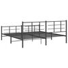 vidaXL Metal Bed Frame without Mattress with Footboard Black 200x200cm