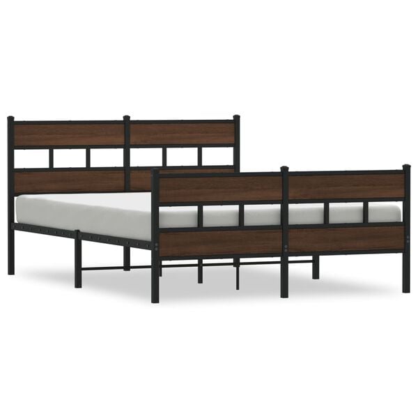 vidaXL Bed Frame without Mattress with Headboard and Footboard 140x190 cm