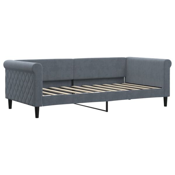 vidaXL Day Bed without Mattress Dark Grey 90x190 cm Single Velvet
