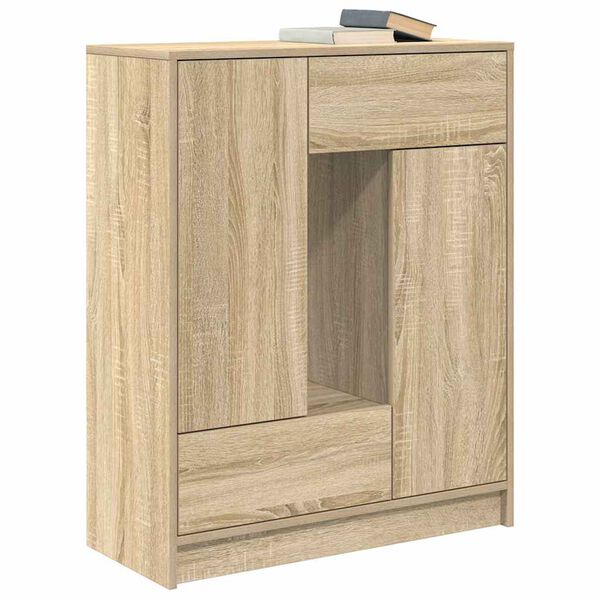 vidaXL Sideboard with Drawers and Doors Sonoma Oak 73x31x90 cm