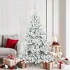 vidaXL Artificial Hinged Christmas Tree White 180 cm PVC and Steel