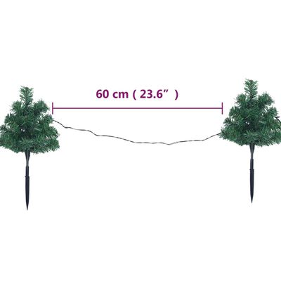 vidaXL Christmas Pathway Trees 6 pcs with Warm White LEDs 45 cm PVC