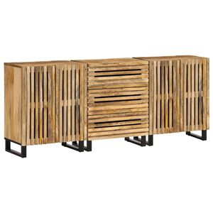 vidaXL Sideboards 3 pcs 60x34x75 cm Solid Wood Rough Mango