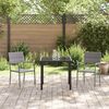 vidaXL Garden Dining Set with Cushion 3 pcs Grey Poly Rattan